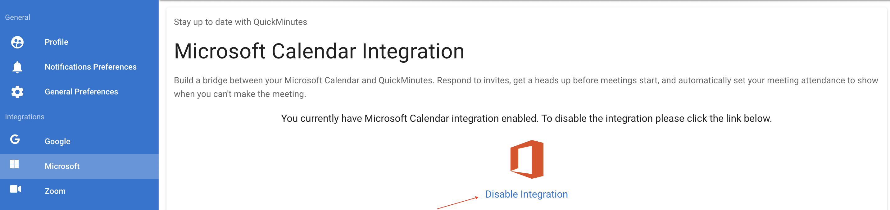 How to enable & disable Calendar Integration?