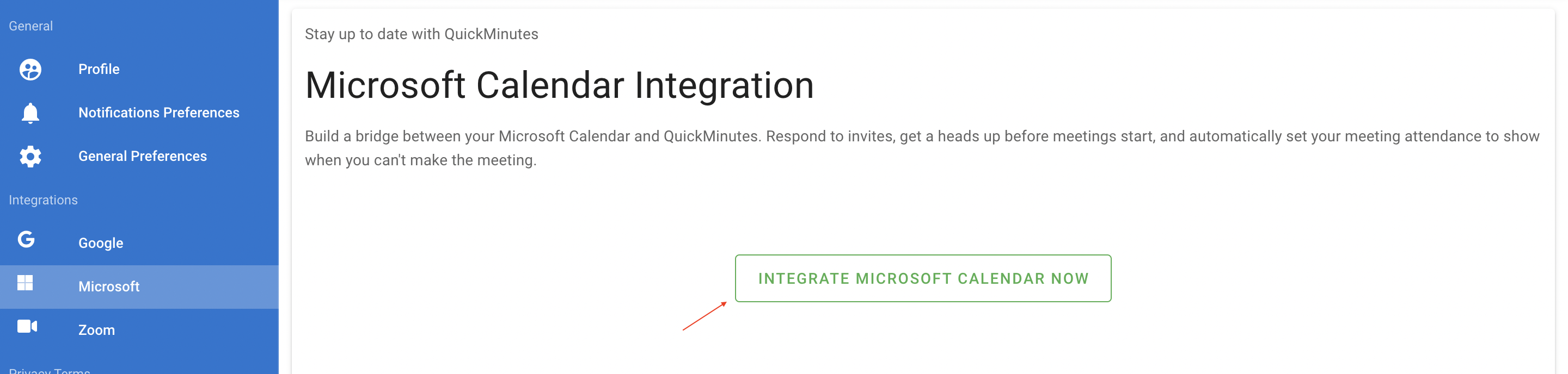 How to enable & disable Calendar Integration?